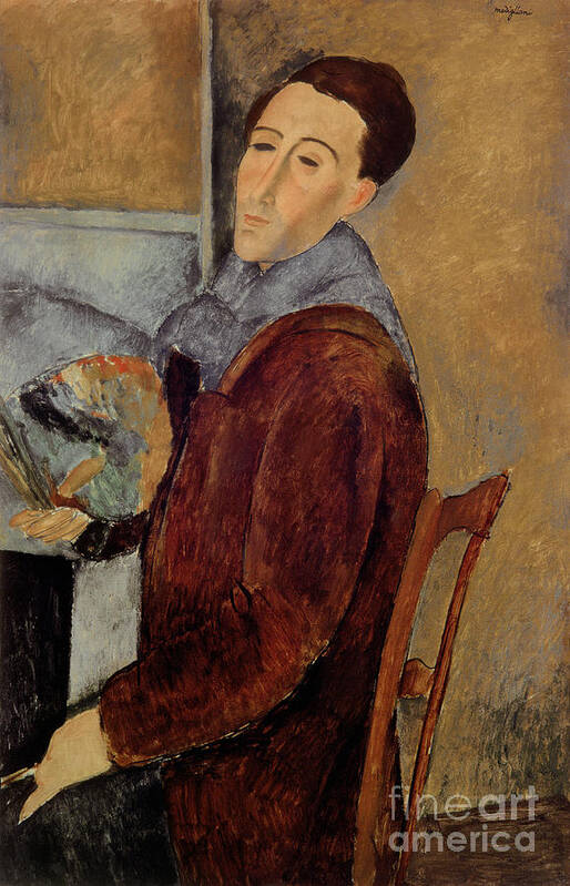 Self Art Print featuring the painting Self Portrait by Amedeo Modigliani