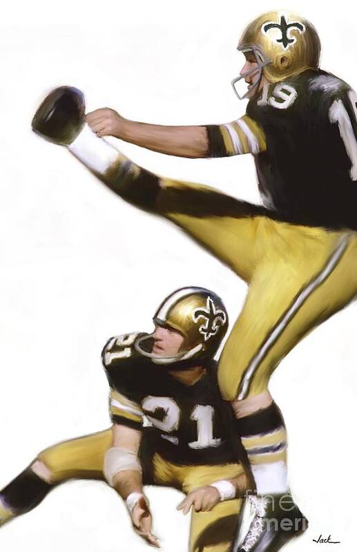 Saints Art Print featuring the painting Tom Dempsey by Jack Bunds