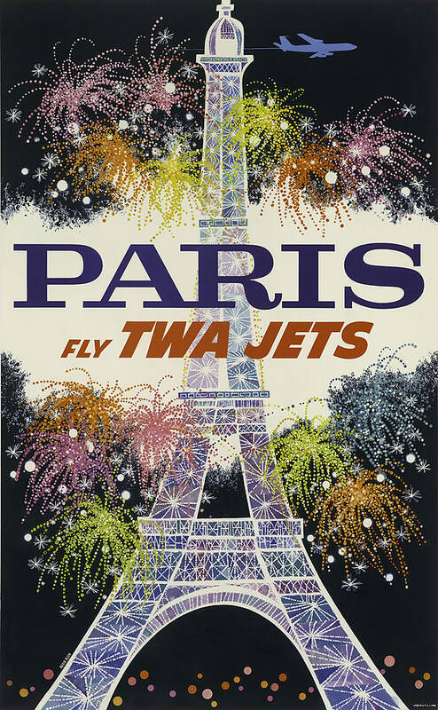 Paris Art Print featuring the mixed media TWA Paris by David Wagner