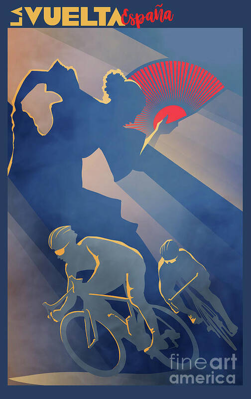 Cycling Art Art Print featuring the digital art Vuelta Espana by Sassan Filsoof