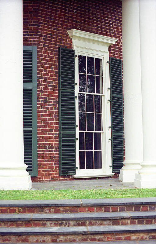 Window Art Print featuring the photograph Window, Columns and Stairs by Frank Romeo
