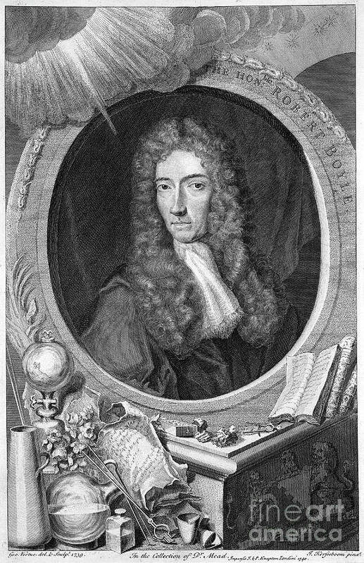 Physicist Art Print featuring the drawing Robert Boyle, 17th Century Irish #1 by Print Collector