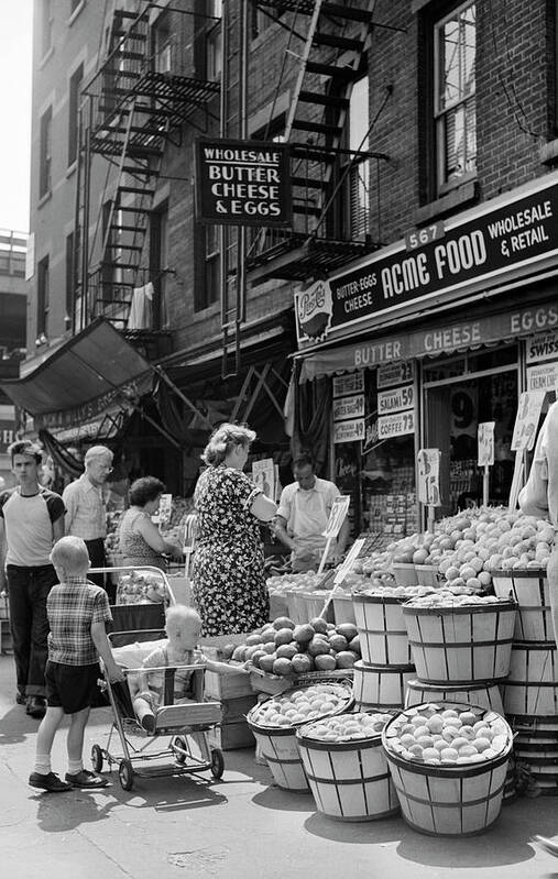 Photography Art Print featuring the photograph 1960s Outdoor Produce Market On 9th Ave by Vintage Images