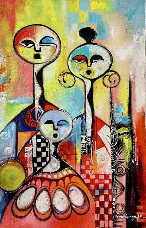 Africa Art Print featuring the painting Family #2 by Olumide Egunlae