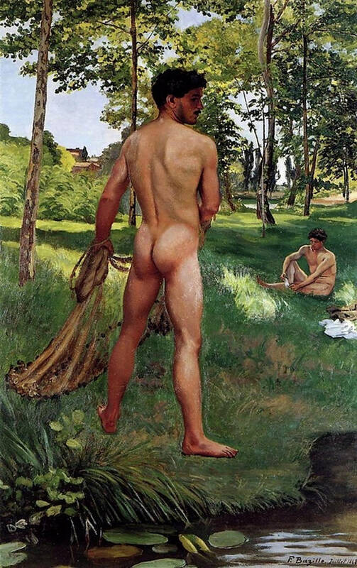 Fisherman Art Print featuring the painting Fisherman with a Net #2 by Frederic Bazille