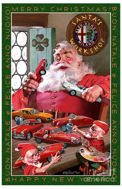Alfa Art Print featuring the digital art 2011 Alfa Club Christmas Card by Rick Andreoli