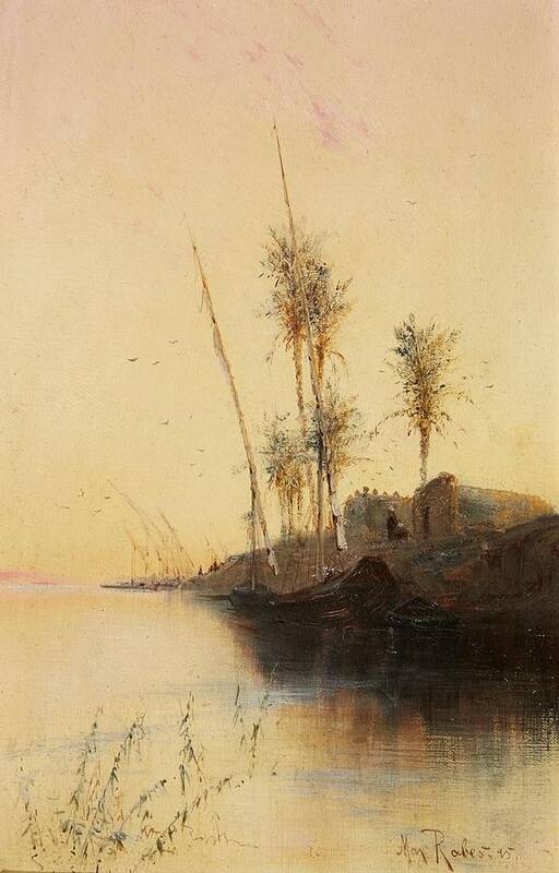 Max Friedrich Rabes Art Print featuring the painting Nile Landscape #3 by MotionAge Designs