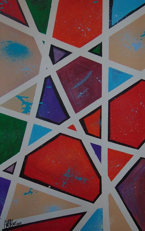 Geometry Art Print featuring the painting Angles of Life by Antonio Moore