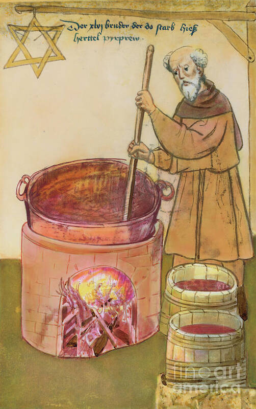 Art Art Print featuring the photograph Beer Brewer Stirring His Concoction by Bettmann