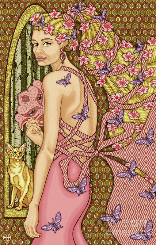 Cat Lady Art Print featuring the mixed media Exalted Beauty Catalina 2019 by Amy E Fraser