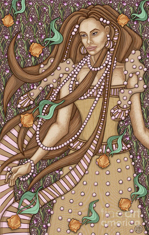 Portrait Art Print featuring the mixed media Exalted Beauty Reyna 2019 by Amy E Fraser