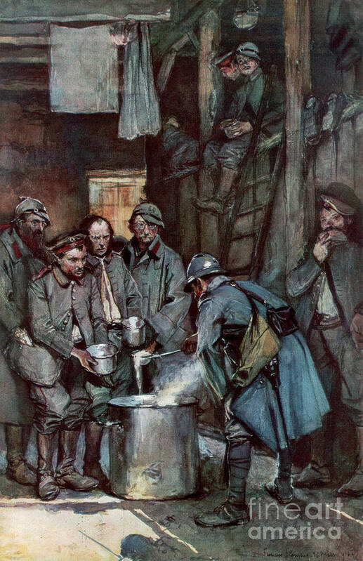 People Art Print featuring the drawing German Prisoners In Souville, Verdun by Print Collector