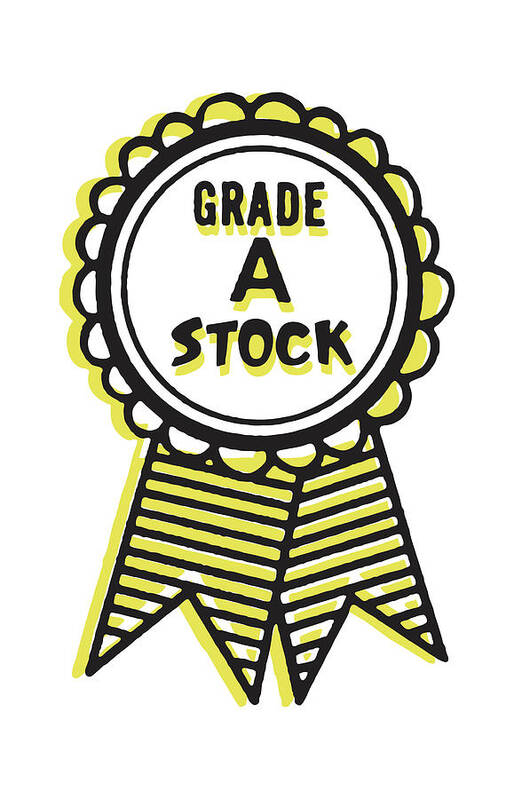 Accomplish Art Print featuring the drawing Grade A Stock Award Ribbon by CSA Images