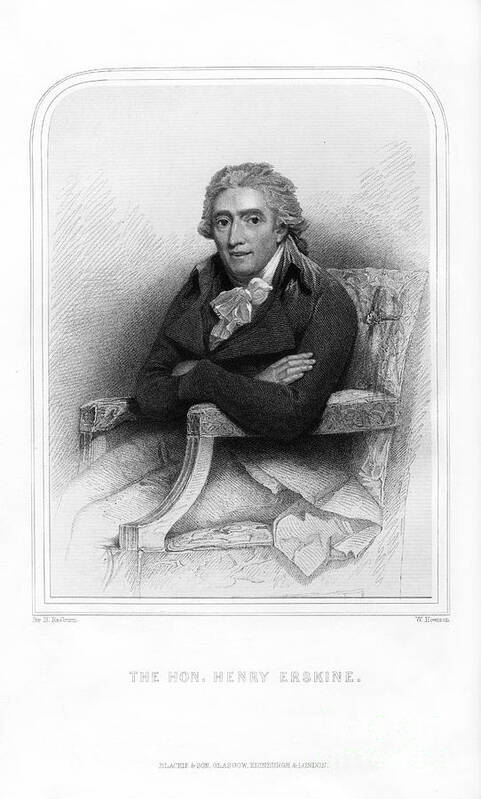 Engraving Art Print featuring the drawing Henry Erskine, Scottish Politician by Print Collector