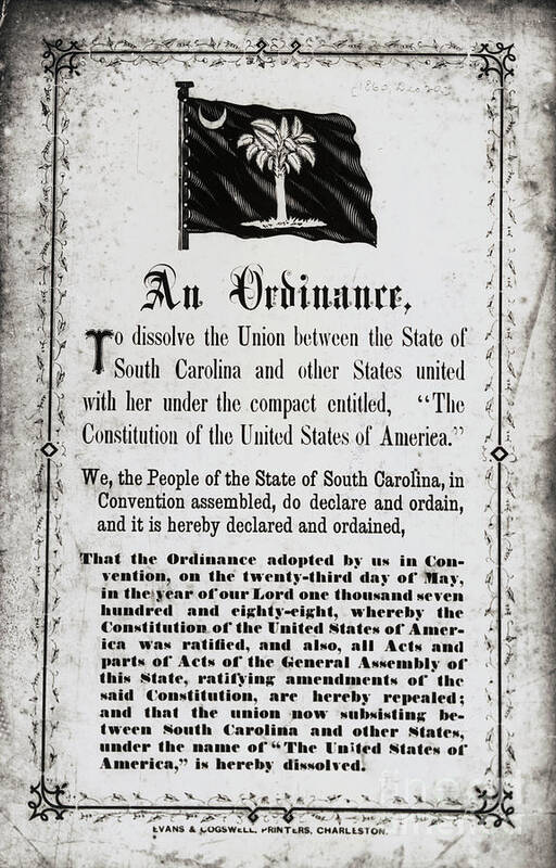 Art Art Print featuring the photograph Ordinance To Dissolve The Union by Bettmann