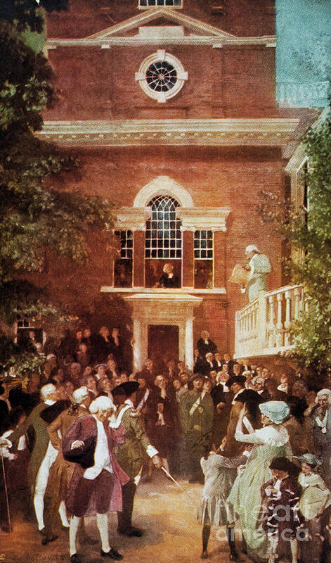 Art Art Print featuring the photograph Politicians Outside Independence Hall by Bettmann