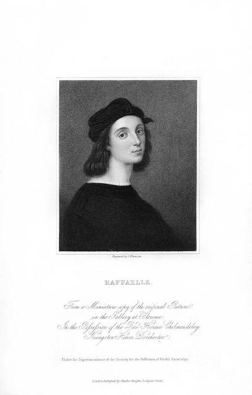 Artist Art Print featuring the drawing Raphael, Italian Reanaissance Artist by Print Collector