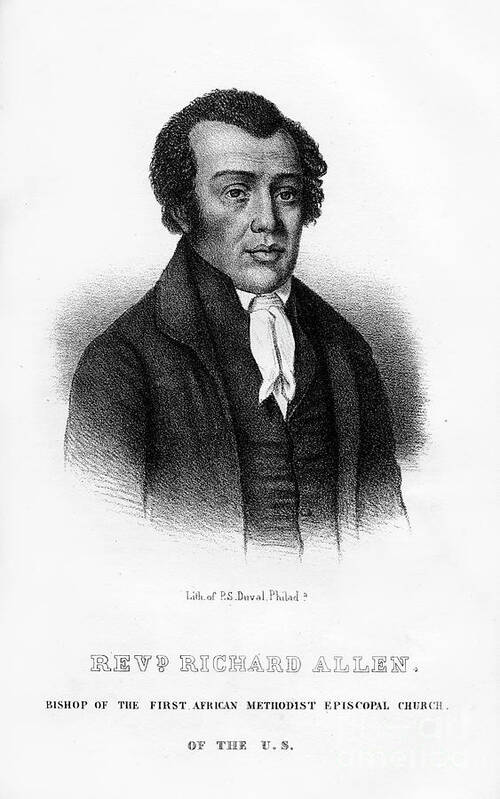 Engraving Art Print featuring the drawing Richard Allen, African American Founder by Print Collector