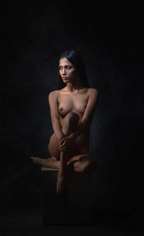 Nude Art Print featuring the photograph Sitting Woman by Nilendu Banerjee