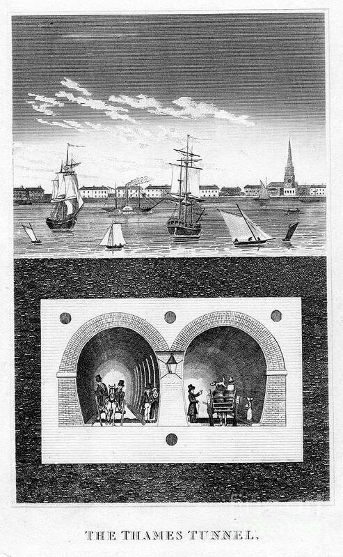Civil Engineering Art Print featuring the drawing The Thames Tunnel, London, C1825-c1845 by Print Collector