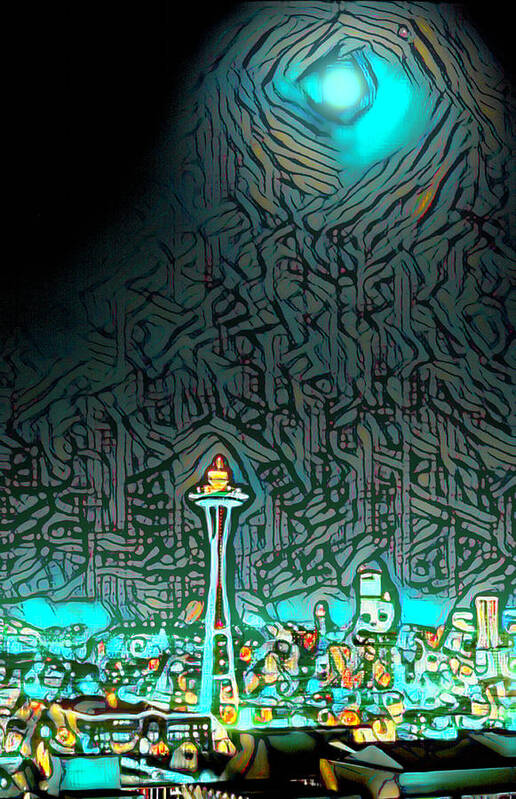 Seattle Art Print featuring the photograph Vintage Seattle Abstract by Cathy Anderson