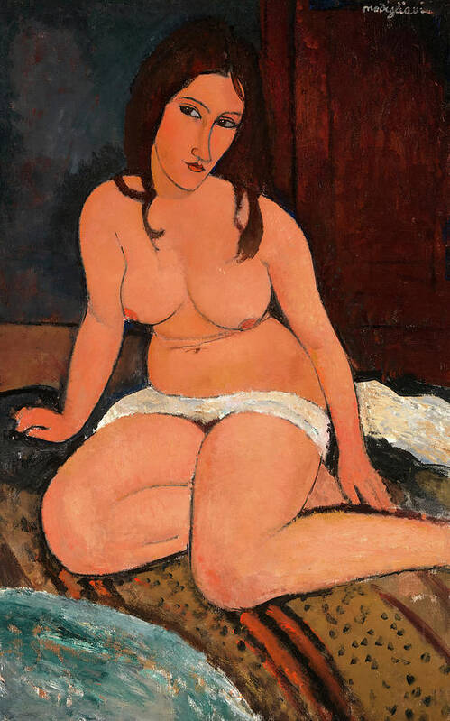 Amedeo Modigliani Art Print featuring the painting Seated Nude #1 by Amedeo Modigliani