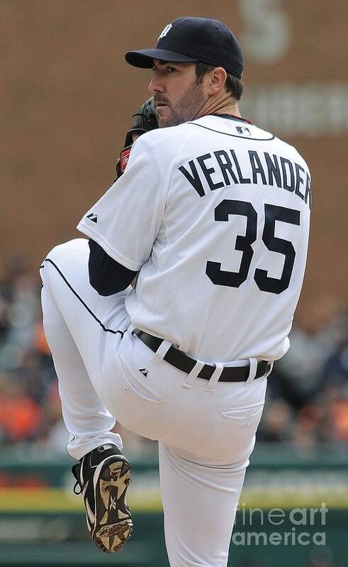 American League Baseball Art Print featuring the photograph Justin Verlander #3 by Mark Cunningham