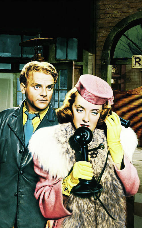 Bette Davis Art Print featuring the photograph BETTE DAVIS and JAMES CAGNEY in THE BRIDE CAME C. O. D. -1941-, directed by WILLIAM KEIGHLEY. by Album
