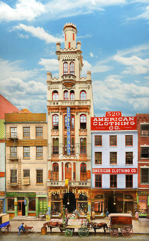 Philadelphia Art Print featuring the photograph City - Philadelphia, PA - Bennett's Tower Hall Clothing Bazaar 1898 by Mike Savad