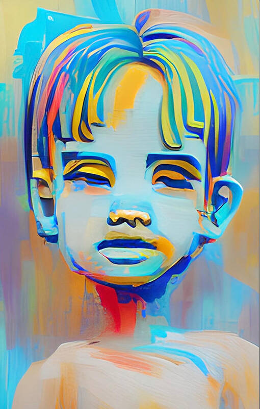 Portrait Art Print featuring the digital art Darling Boy by Vennie Kocsis