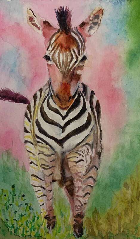 Zebra Art Print featuring the painting Going Places by Tracy Hutchinson