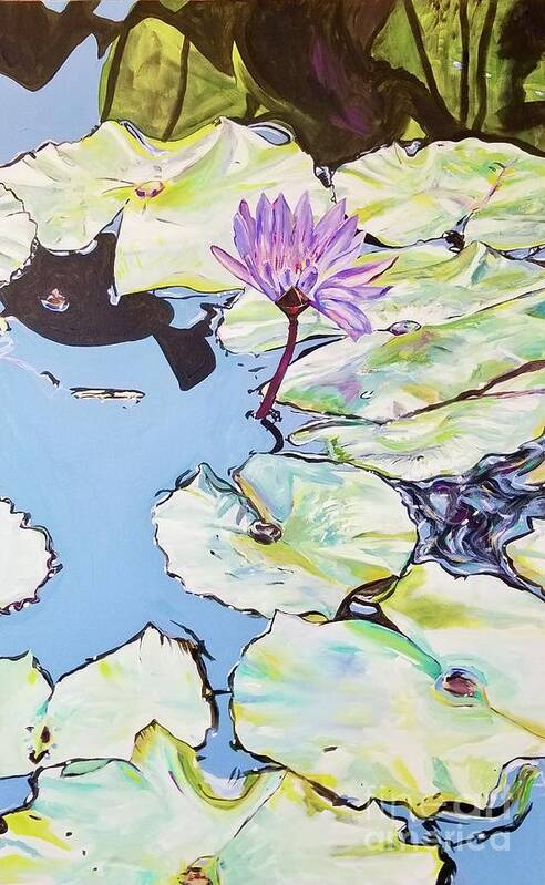 Lotus Art Print featuring the painting Lotus by Catherine Gruetzke-Blais