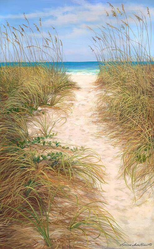 Favorite Beach Art Print featuring the painting My Beach by Laurie Snow Hein
