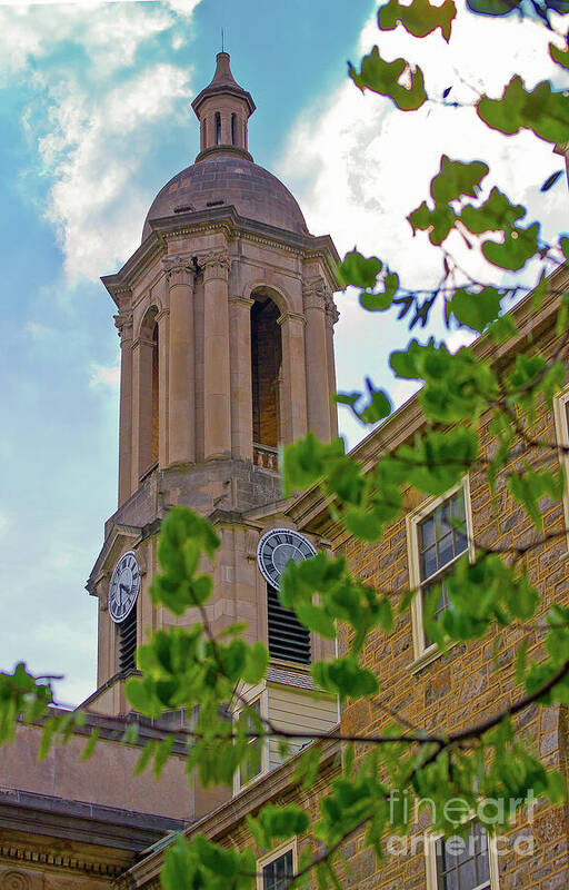 Old Main Art Print featuring the photograph Old Main Clock Tower by Mark Ali