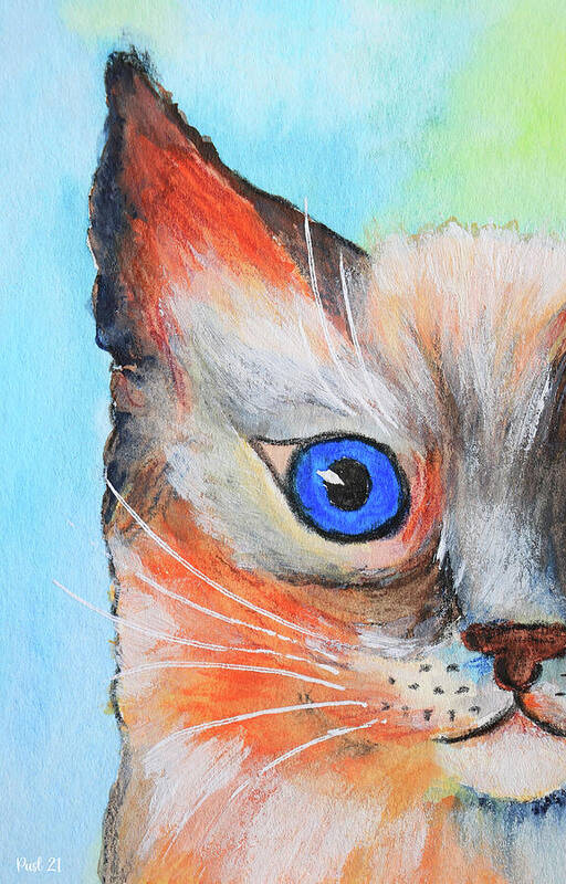 Painting Art Print featuring the painting Part of a Cat by Jutta Maria Pusl