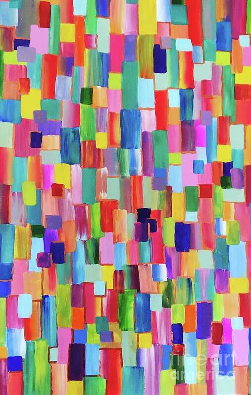 Abstract Art Print featuring the painting Patches by Debora Sanders