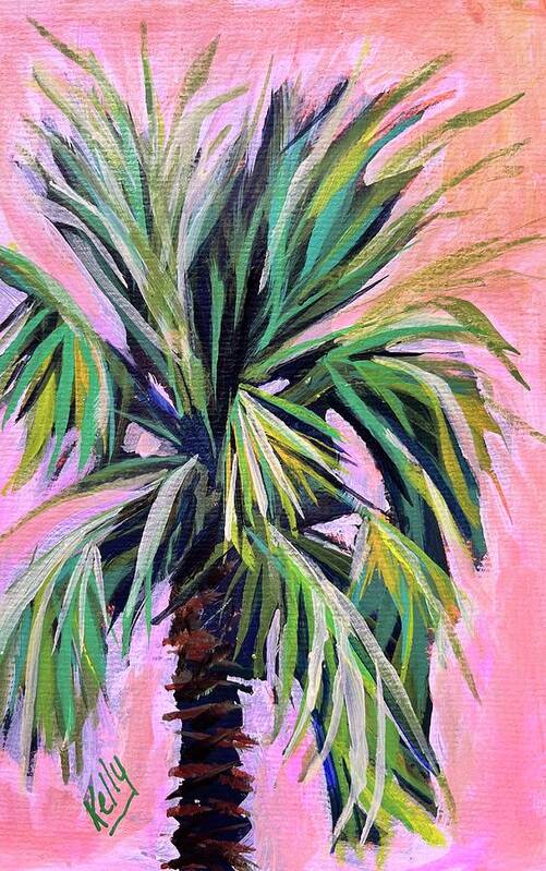 Palm Art Print featuring the painting Pink by Kelly Smith
