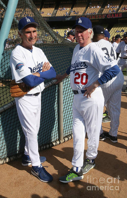 Sandy Koufax Art Print featuring the photograph Sandy Koufax and Don Sutton by Stephen Dunn