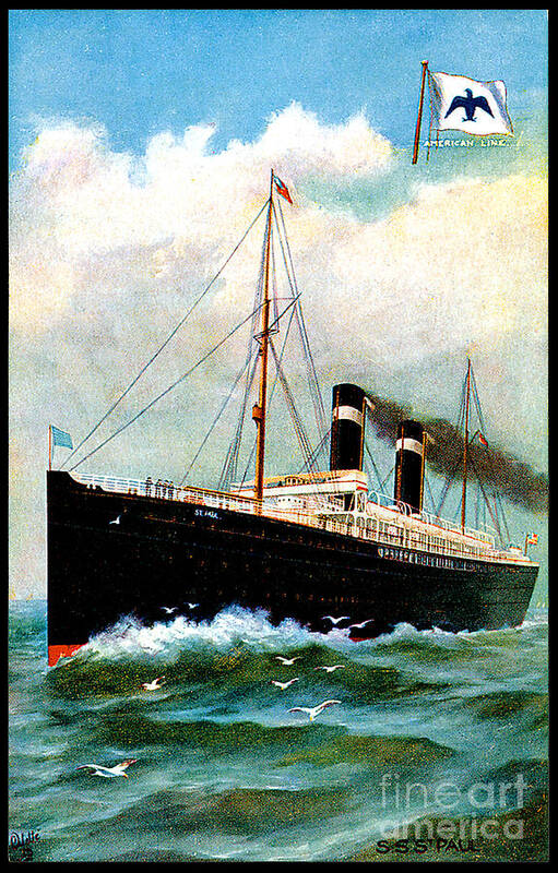 Paul Art Print featuring the painting SS Saint Paul Cruise Ship by Unknown