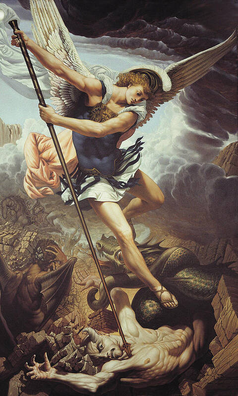 Christian Art Art Print featuring the painting Archangel Michael by Kurt Wenner