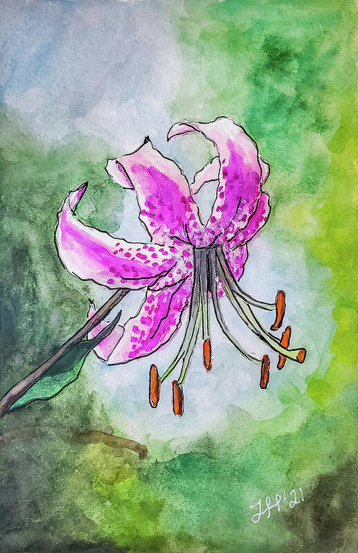 Stargazer Art Print featuring the painting Stargazer Lily by Jean Haynes