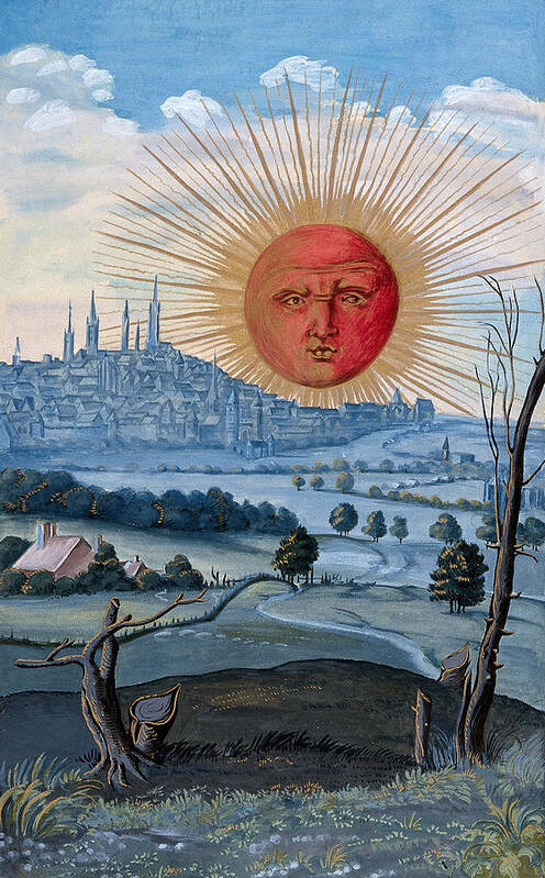 16th Century Art Art Print featuring the drawing Sun Rising over the City, from Splendor Solis, circa 16th century by Anonymous