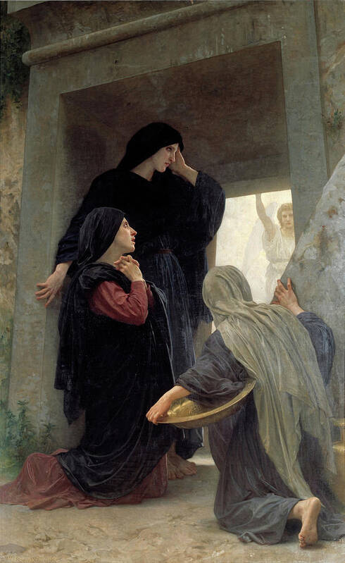 William Adolphe Bouguereau Art Print featuring the painting Three Marys at the Tomb by William Adolphe Bouguereau