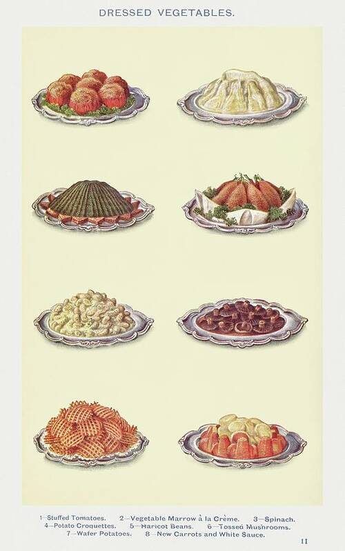 Vegetables Art Print featuring the drawing Vegetables II by Mrs Beeton