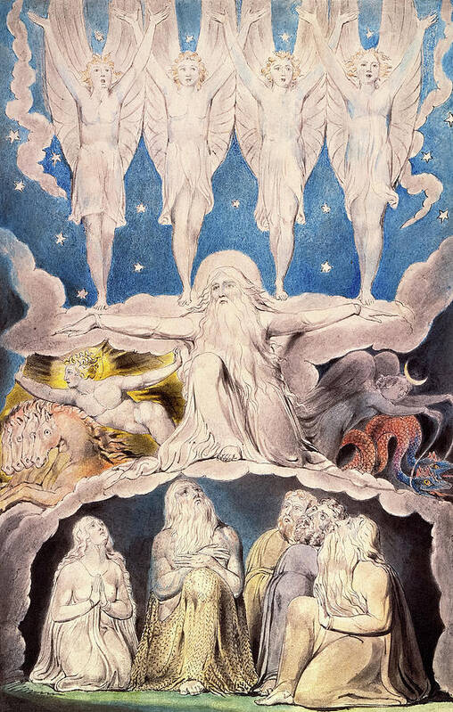 William Blake Art Print featuring the painting When the Morning Stars Sang Together, 1807 by William Blake