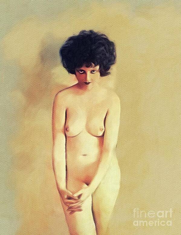 Vintage Movie Stars Nude Girls - Clara Bow, Vintage Movie Star Nude Art Print