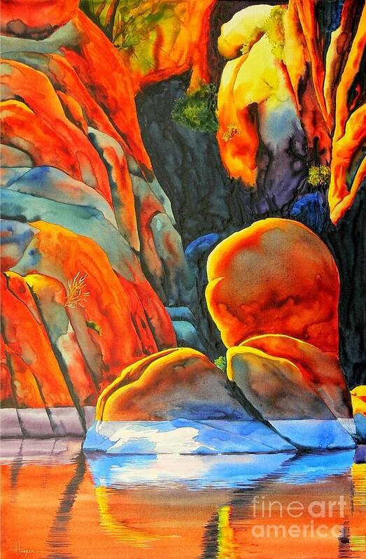 Watercolor Art Print featuring the painting Watson Lake #3 by Robert Hooper