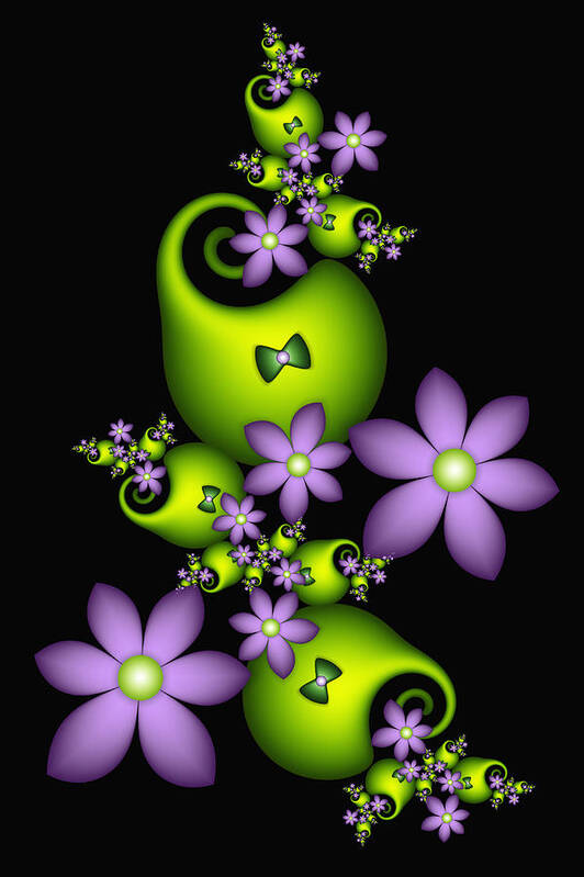 Fractal Art Print featuring the digital art Cheerful by Gabiw Art