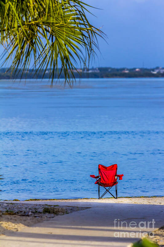 Red Beach Chairs Art Print featuring the photograph You Should be Here by Marvin Spates