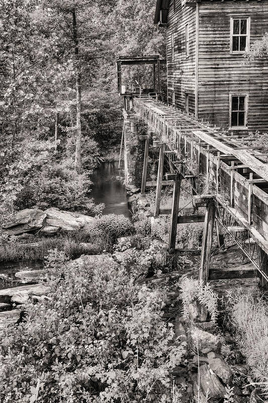 Halawaka Creek Art Print featuring the photograph The Mill in Black and White by JC Findley